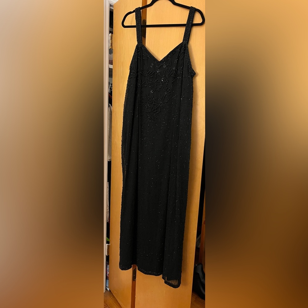 Jovani Vintage Black Beaded Gown